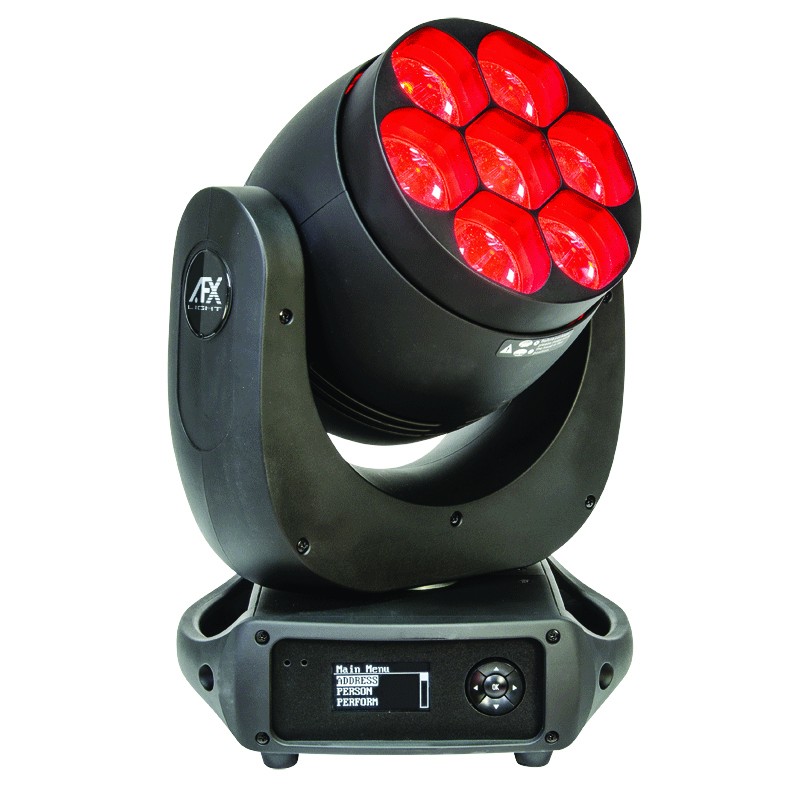 AFX Light LEDWASH740Z-P 7x 40W RGBW LED Wash / Beam Moving Head with Zoom and Pixel Function 7x 40W RGBW LED Wash / Beam Moving Head with Zoom and Pixel Function