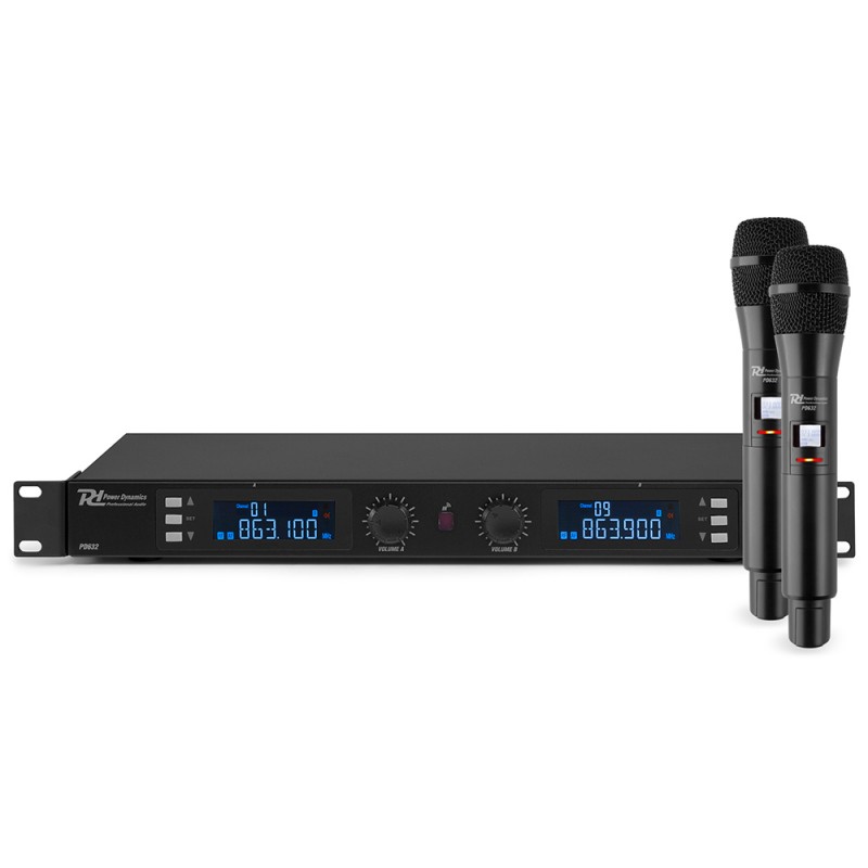 Power Dynamics PD632H Wireless Microphone UHF digital 2x20ch Handh. Wireless Mic