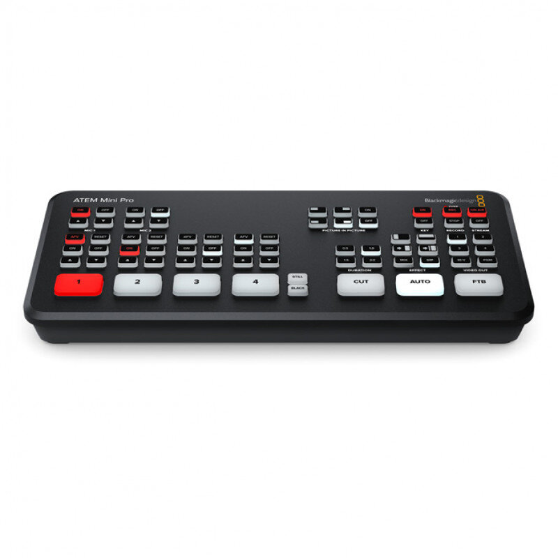 Blackmagic Design ATEM Mini Pro Live switcher with 4 HDMI input, webcam out, audio mixer and 2 DVE incl. H.264 USB recorder and streaming engine Live switcher with 4 HDMI input, webcam out, audio mixer and 2 DVE incl. H.264 USB recorder and streaming engine
