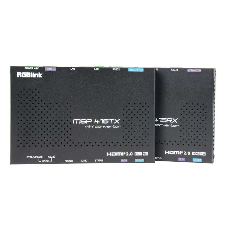 RGBlink MSP415 TX HDBaseT HDMI 2.0 to Cat6 ExtenderHDMI, IR, Remote Power Ext. up to 65 m, 4K @ 60 - Transmitter HDBaseT HDMI 2.0 to Cat6 ExtenderHDMI, IR, Remote Power Ext. up to 65 m, 4K @ 60 - Transmitter