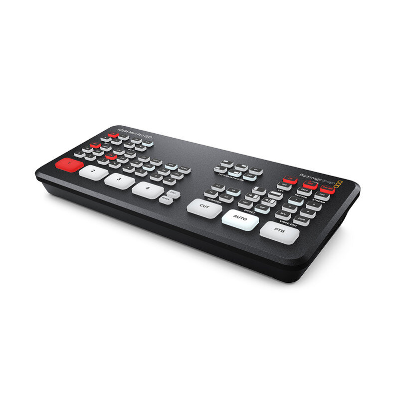 Blackmagic Design ATEM Mini Pro ISO Live switcher with 4 HDMI input, webcam out, audio mixer and 2 DVE incl. 5 H.264 USB recorder and streaming Live switcher with 4 HDMI input, webcam out, audio mixer and 2 DVE incl. 5 H.264 USB recorder and streaming