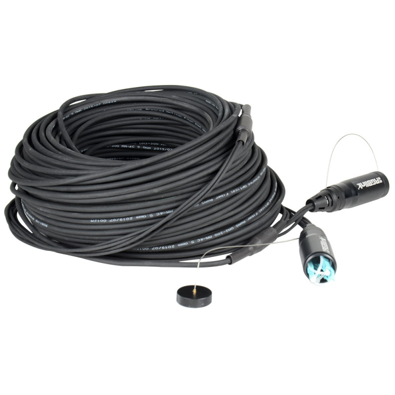 RGBlink Multi mode optic fiber cable-100m-4 with protection caps, 4 cores inside, LC to LC connector, 100m, incl. cable reel with protection caps, 4 cores inside, LC to LC connector, 100m, incl. cable reel