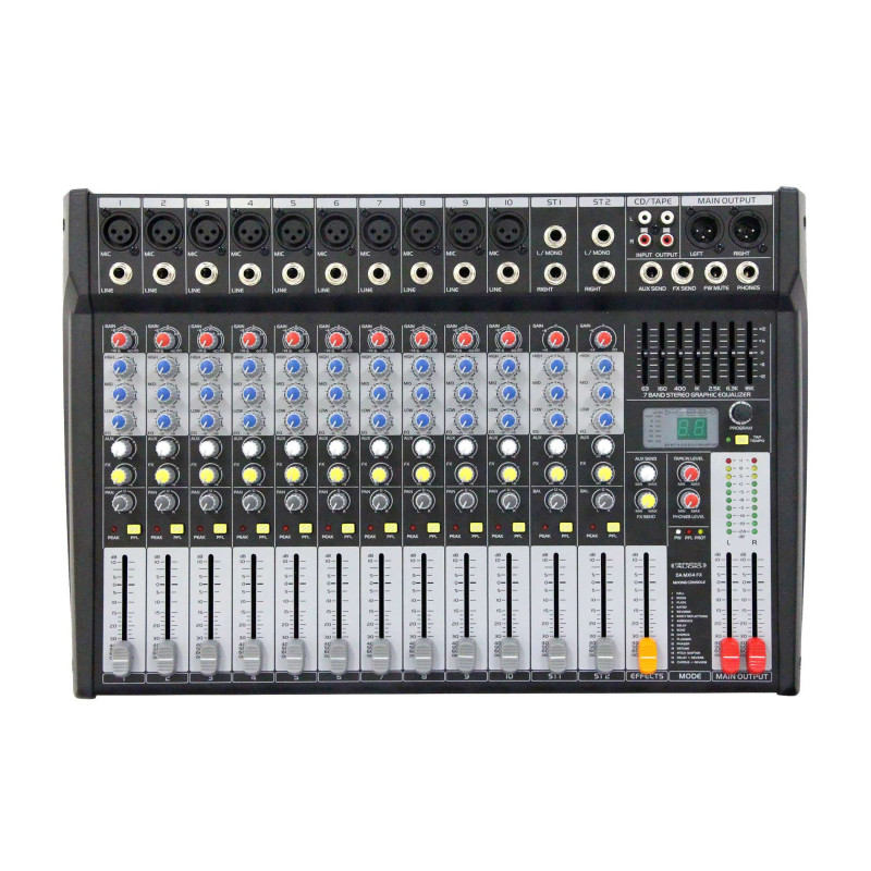 Definitive Audio DA MX14 FX Mixer with effects - 10 mono inputs + 2 stereo inputs Mixer with effects - 10 mono inputs + 2 stereo inputs