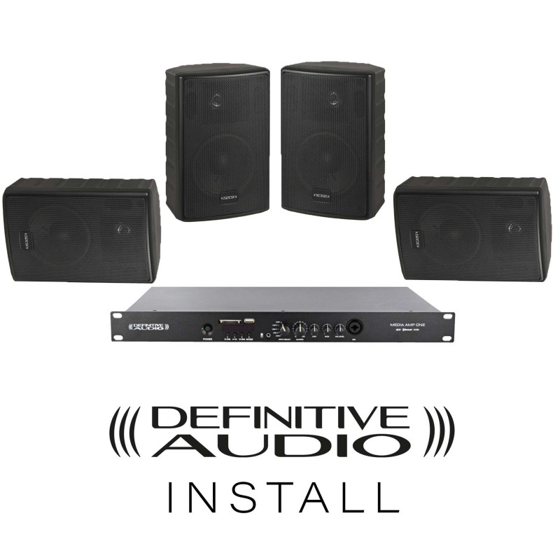Definitive Audio PACK INSTALL RESTO BLACK INSTALL PACK with 4 x NEF5 BL + 1 x MEDIA AMP ONE INSTALL PACK with 4 x NEF5 BL + 1 x MEDIA AMP ONE