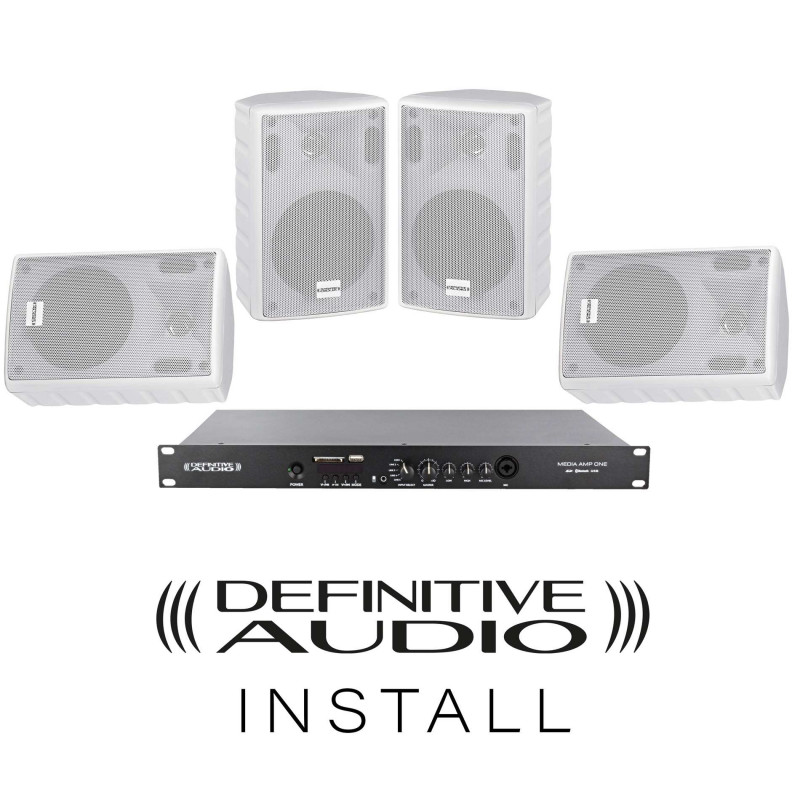 Definitive Audio PACK INSTALL RESTO WHITE INSTALL PACK with 4x NEF WH + 1x MEDIA AMP ONE INSTALL PACK with 4x NEF WH + 1x MEDIA AMP ONE