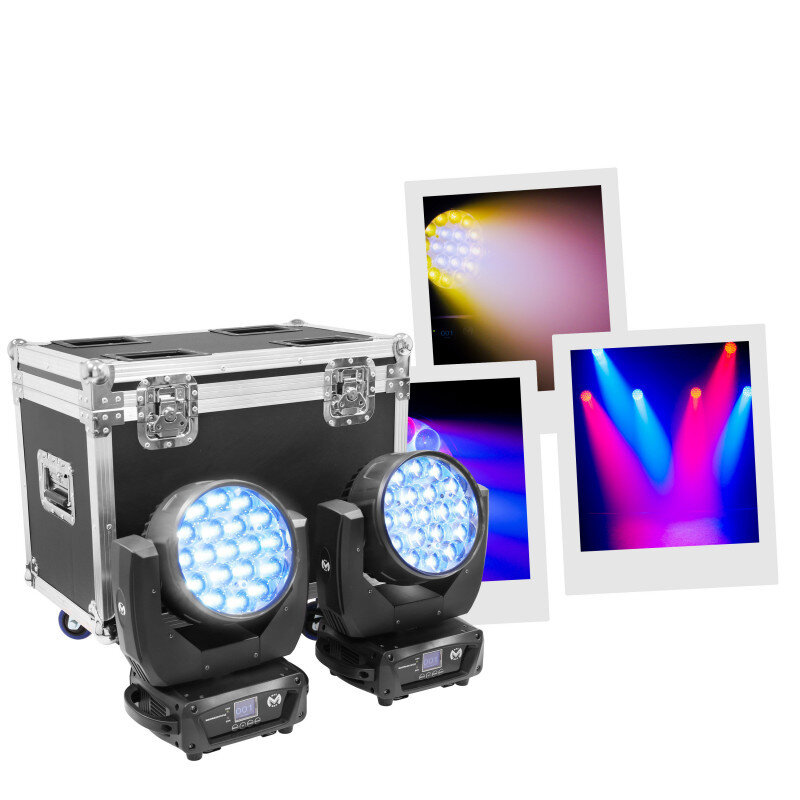 Mac Mah MAC WASH 1915Z-FC Pack consisting of 2 x MACWASH1915Z RGBW LED Wash moving heads with motorized zoom, delivered in flight case Pack consisting of 2 x MACWASH1915Z RGBW LED Wash moving heads with motorized zoom, delivered in flight case
