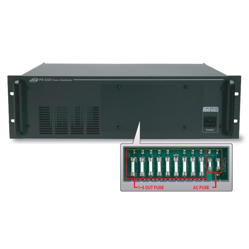 JD-MEDIA PD 3322 AC/DC power distributor, 220 - 240 V AC / 24 V DC AC/DC power distributor, 220 - 240 V AC / 24 V DC