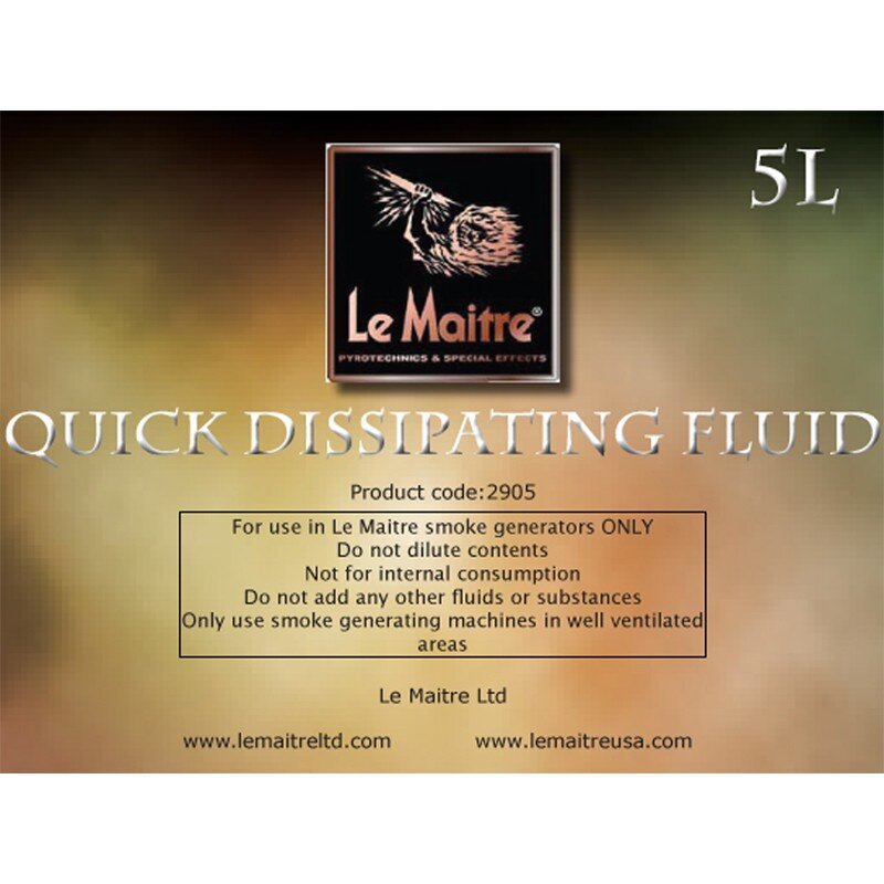 Le Maitre 2905 Quick Dissipating Smoke Fluid 4x 5lt Quick Dissipating Smoke Fluid 4x 5lt