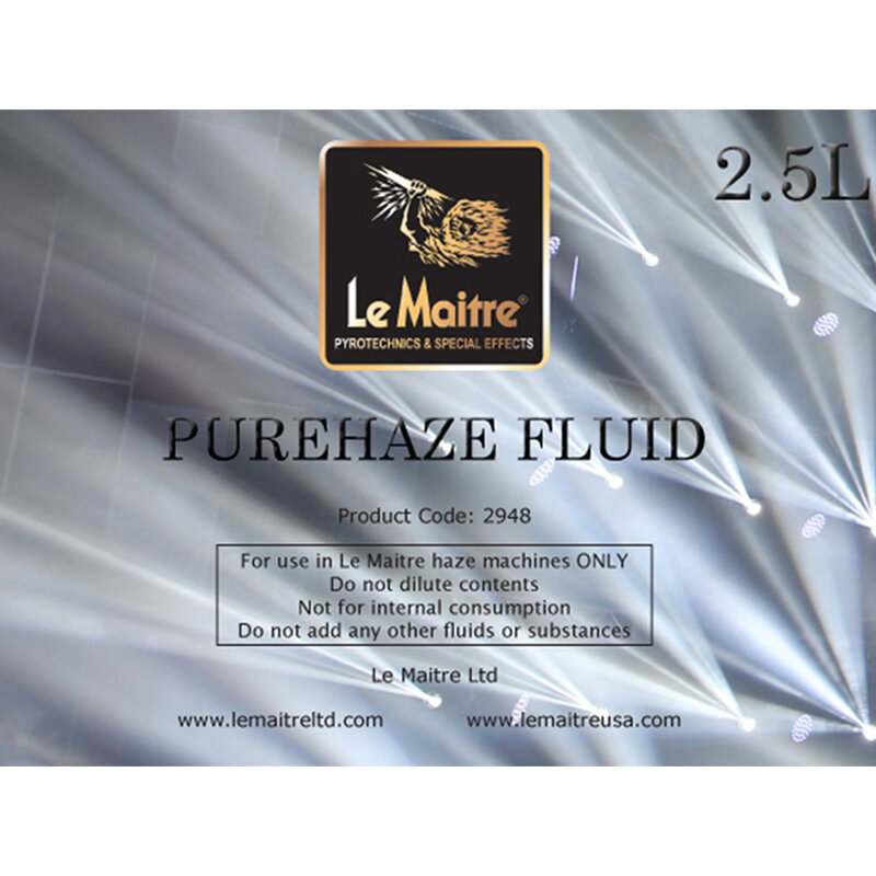 Le Maitre 2948 4 x 2,5 LT Purehaze Fluid for the Neutron and MVS haze machines 4 x 2,5 LT Purehaze Fluid for the Neutron and MVS haze machines